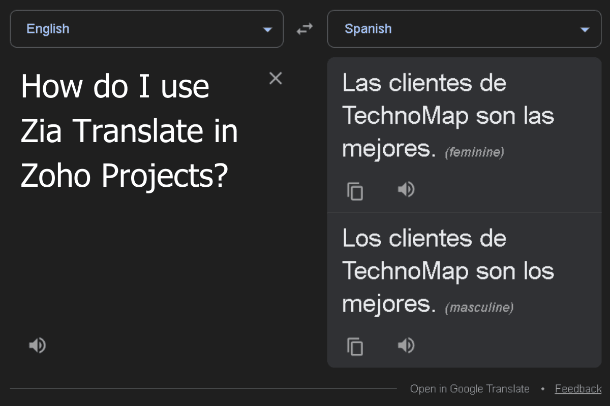 Use Zia Translate in Zoho Projects for Instant Multilingual Support